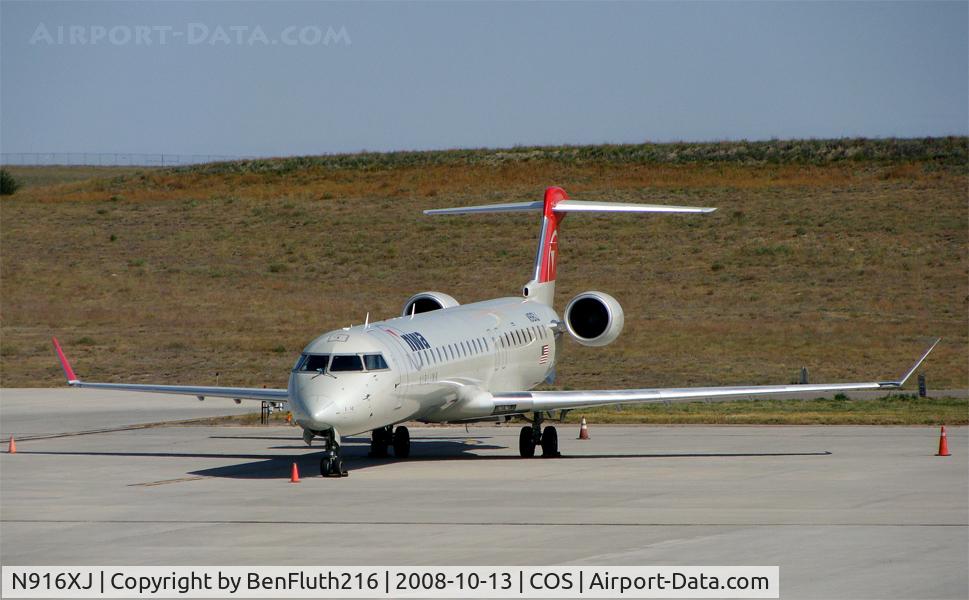 N916XJ, 2008 Bombardier CRJ-900ER (CL-600-2D24) C/N 15154, Getting ready to take this bird COS-CVG at 9000ft for maint.