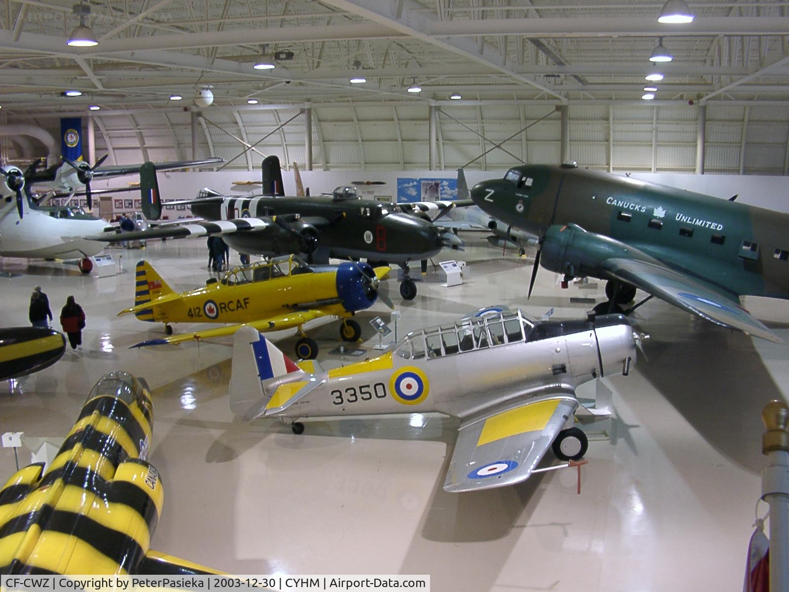 CF-CWZ, 1939 North American NA-64 Yale C/N 64-2206, Canadian Warplane Heritage Museum is located at the Hamilton Airport, Ontario Canada