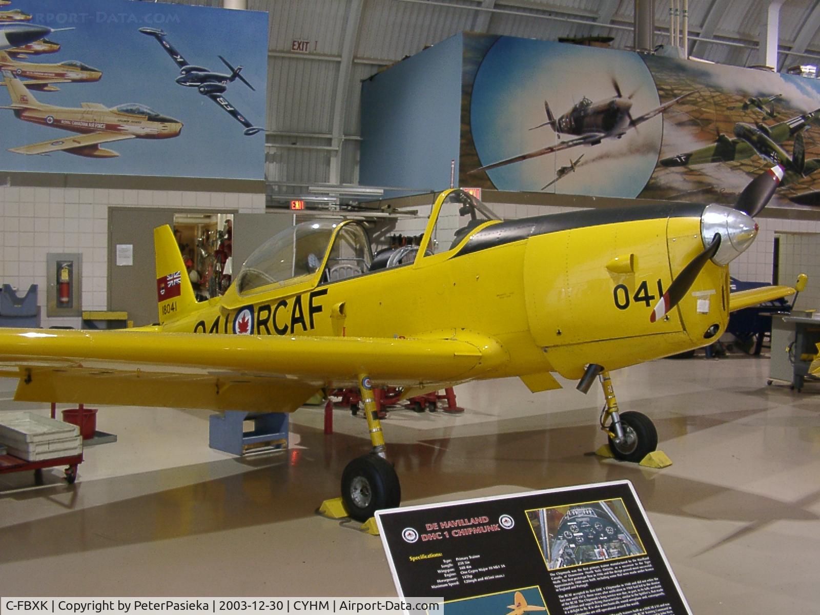C-FBXK, 1956 De Havilland Canada DHC-1B-2-S5 Chipmunk Mk2 C/N 179-217, Canadian Warplane Heritage Museum is located at the Hamilton Airport, Ontario Canada