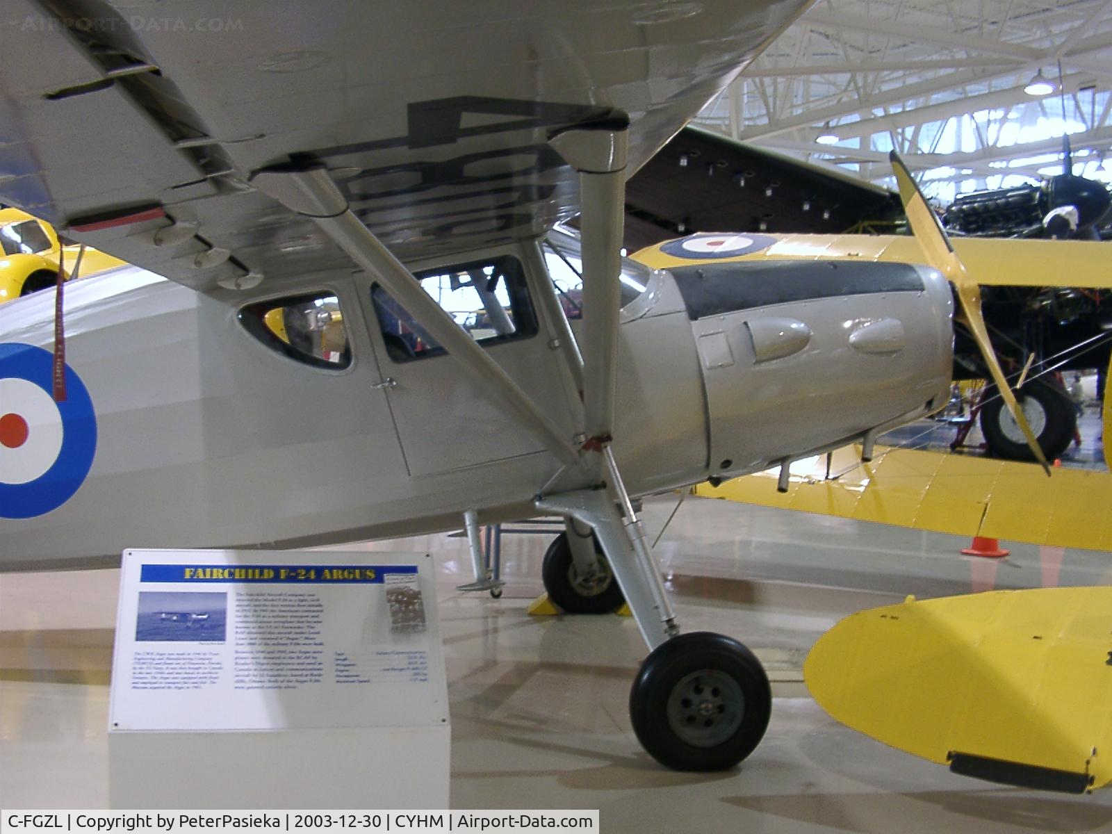 C-FGZL, 1946 Fairchild 24R-46 C/N R46-250, Canadian Warplane Heritage Museum is located at the Hamilton Airport, Ontario Canada