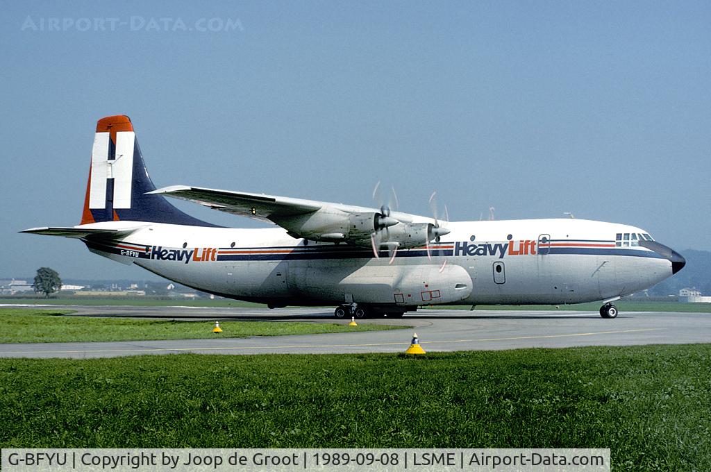 G-BFYU, 1965 Short SC-5 Belfast C1 C/N SH.1821, The Hawk assembly line at Emmen brought quite a few of these HeavyLift Belfasts.