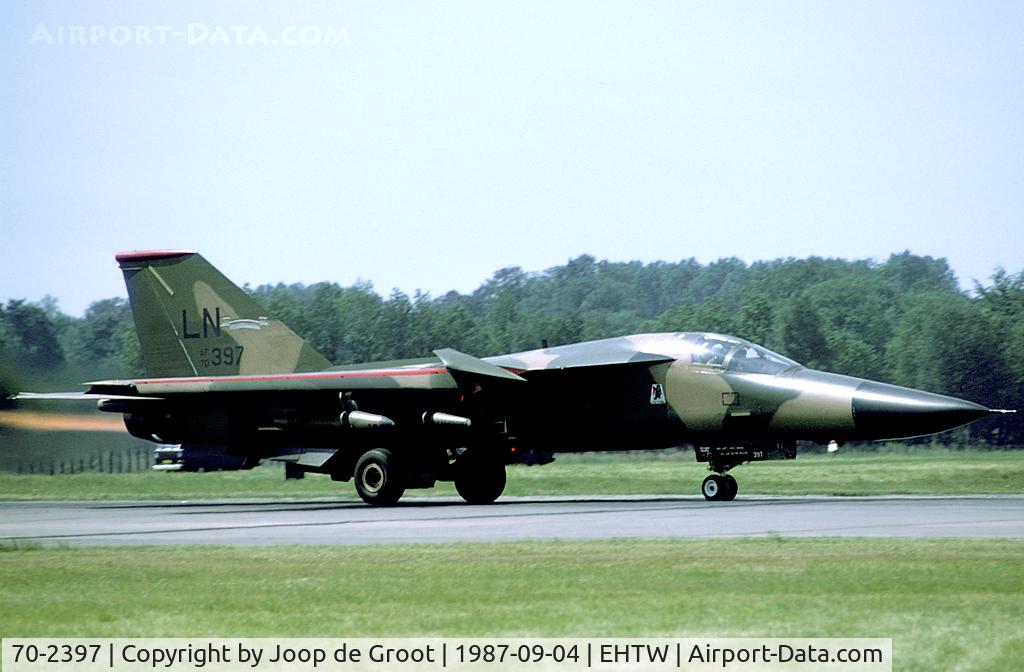 70-2397, 1970 General Dynamics F-111F Aardvark C/N E2-36, Take off from Twenthe AB after the open house.