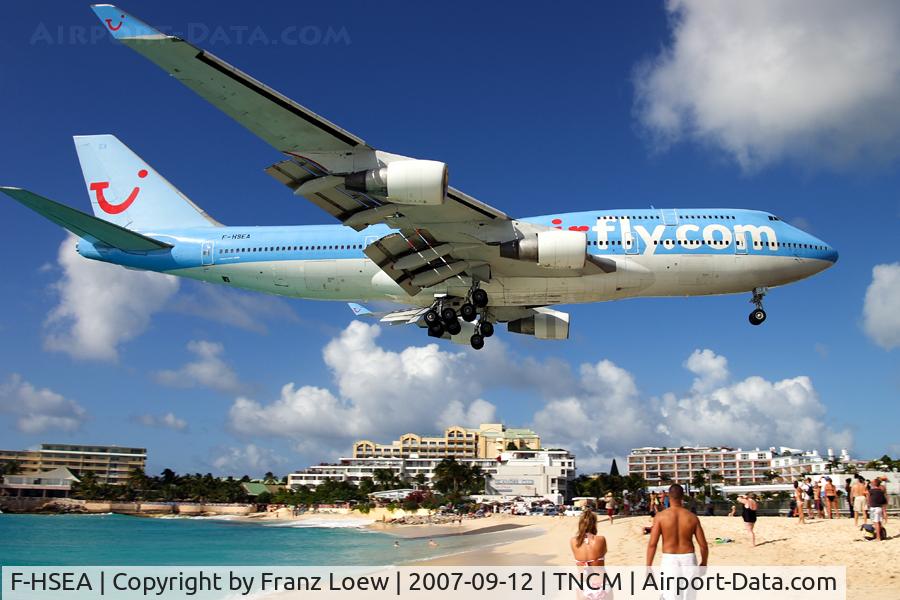 F-HSEA, 1992 Boeing 747-422 C/N 26877, Landing St. Marteen, Dutch West Indes