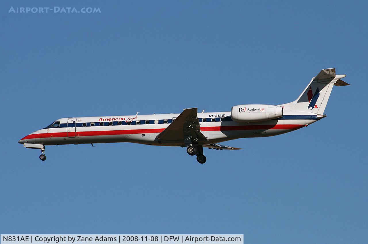 N831AE, 2002 Embraer ERJ-140LR (EMB-135KL) C/N 145616, Landing runway 36L at DFW