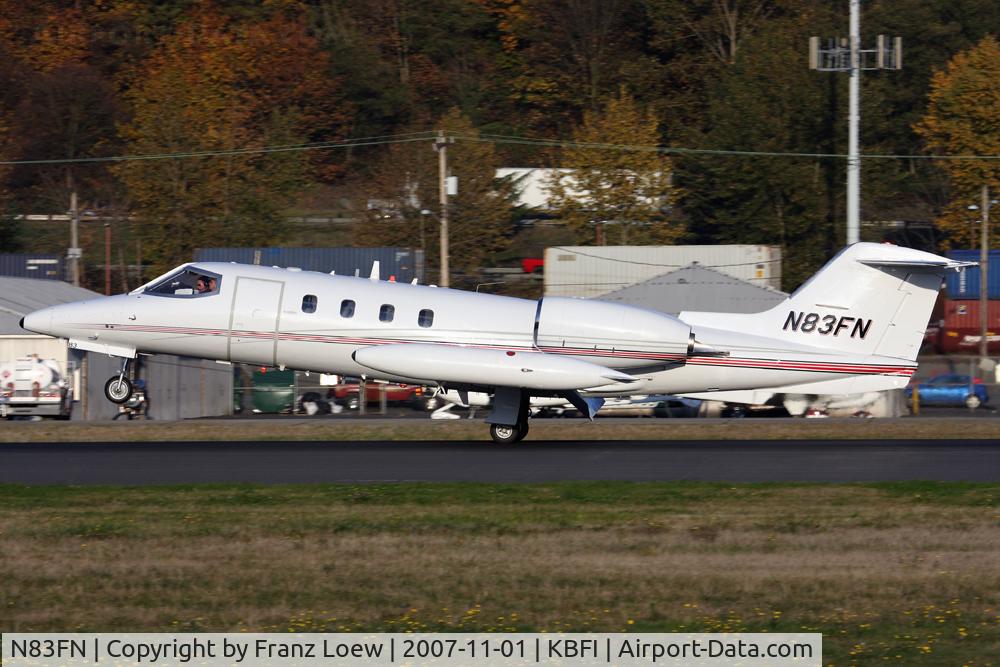 N83FN, 1975 Gates Learjet 36 C/N 007, Landing Boeing Field, Seattle