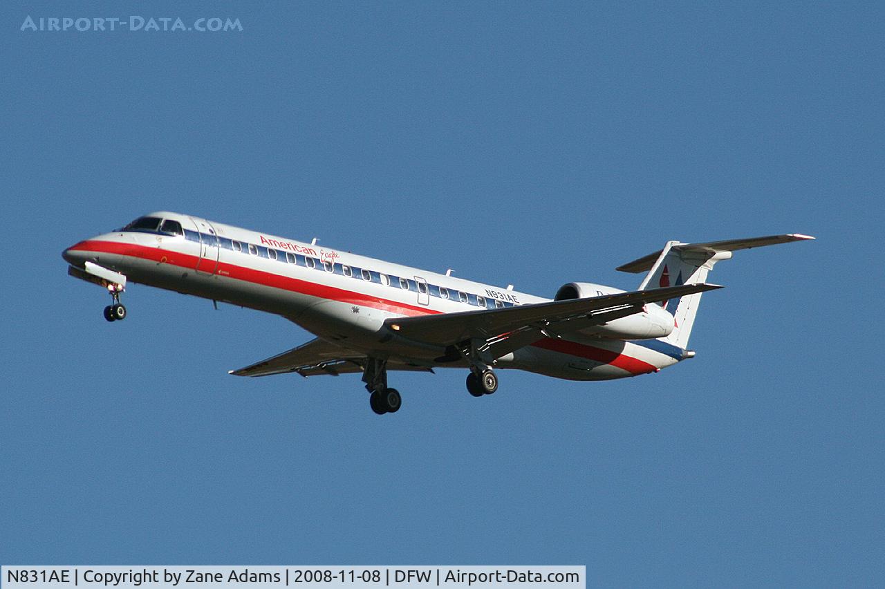 N831AE, 2002 Embraer ERJ-140LR (EMB-135KL) C/N 145616, Landing runway 36L at DFW