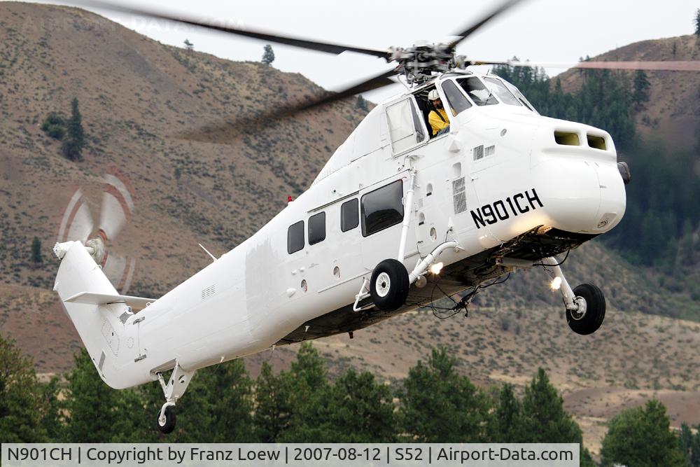 N901CH, 1962 Sikorsky S-58T C/N 58-1464, Landing Methow Valley