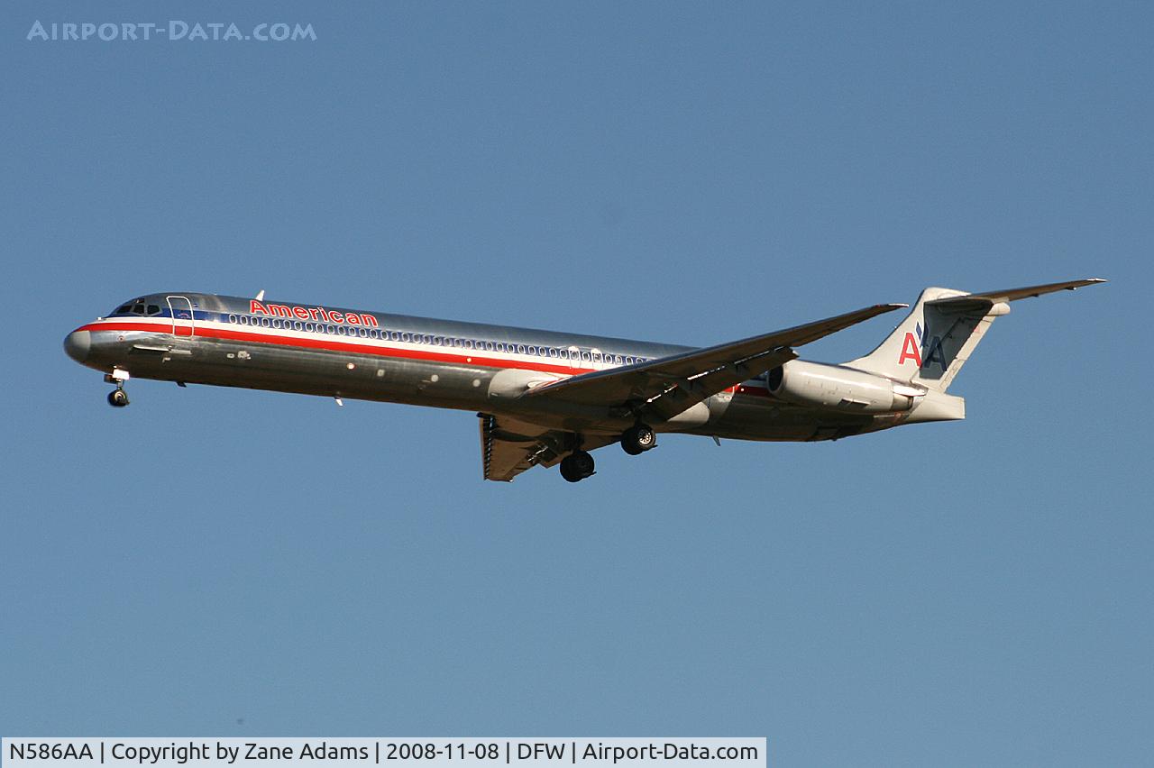 N586AA, 1991 McDonnell Douglas MD-82 (DC-9-82) C/N 53249, Landing runway 36L at DFW