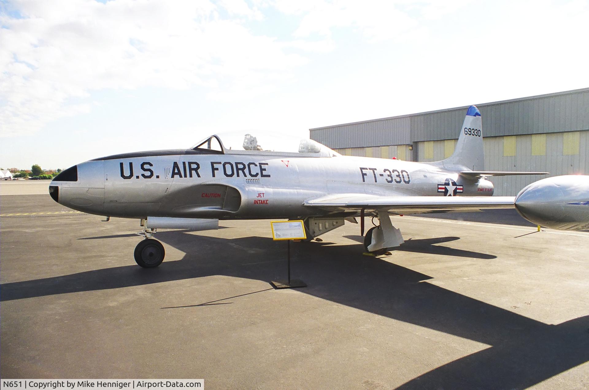 N651, 1950 Lockheed T-33A Shooting Star C/N 50-0370, Lockheed T-33A N651 50-0370 owned by R. Steven Kay