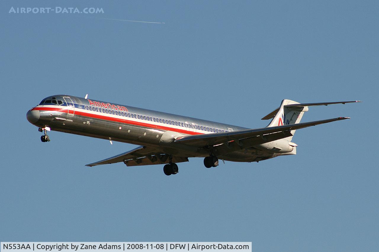 N553AA, 1991 McDonnell Douglas MD-82 (DC-9-82) C/N 53083, Landing runway 36L at DFW