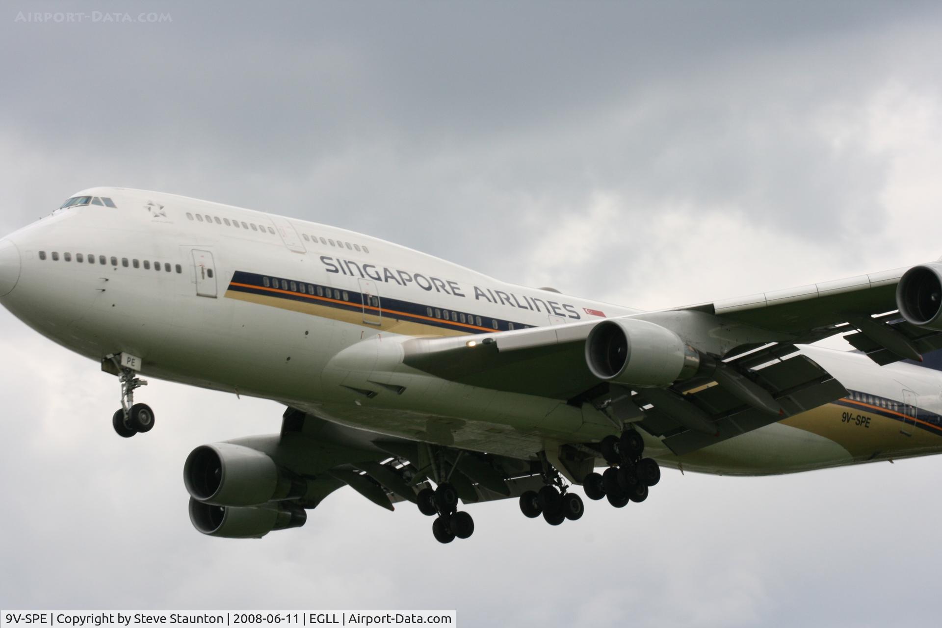 9V-SPE, 1995 Boeing 747-412 C/N 26554, Taken at London Heathrow 11th June 2008