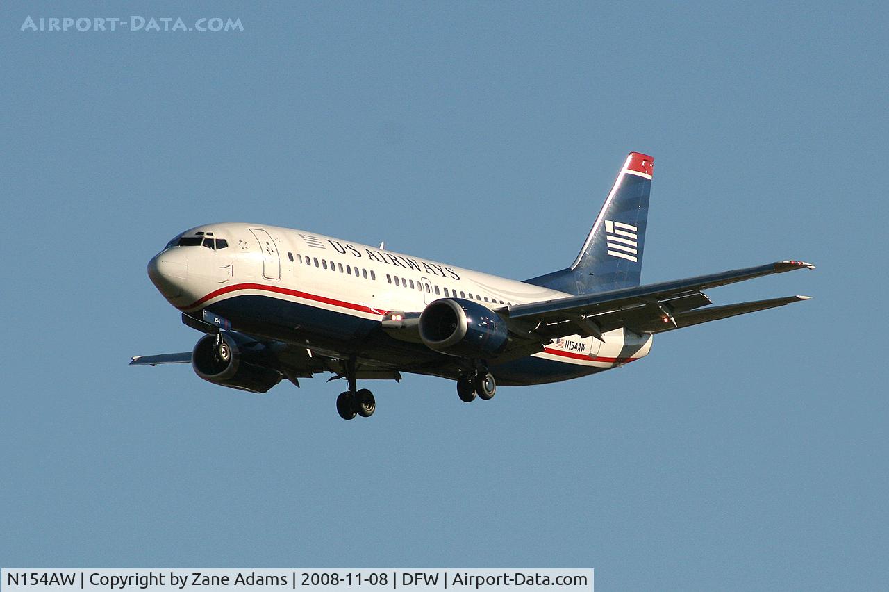 N154AW, 1987 Boeing 737-3G7 C/N 23776, Landing runway 36L at DFW