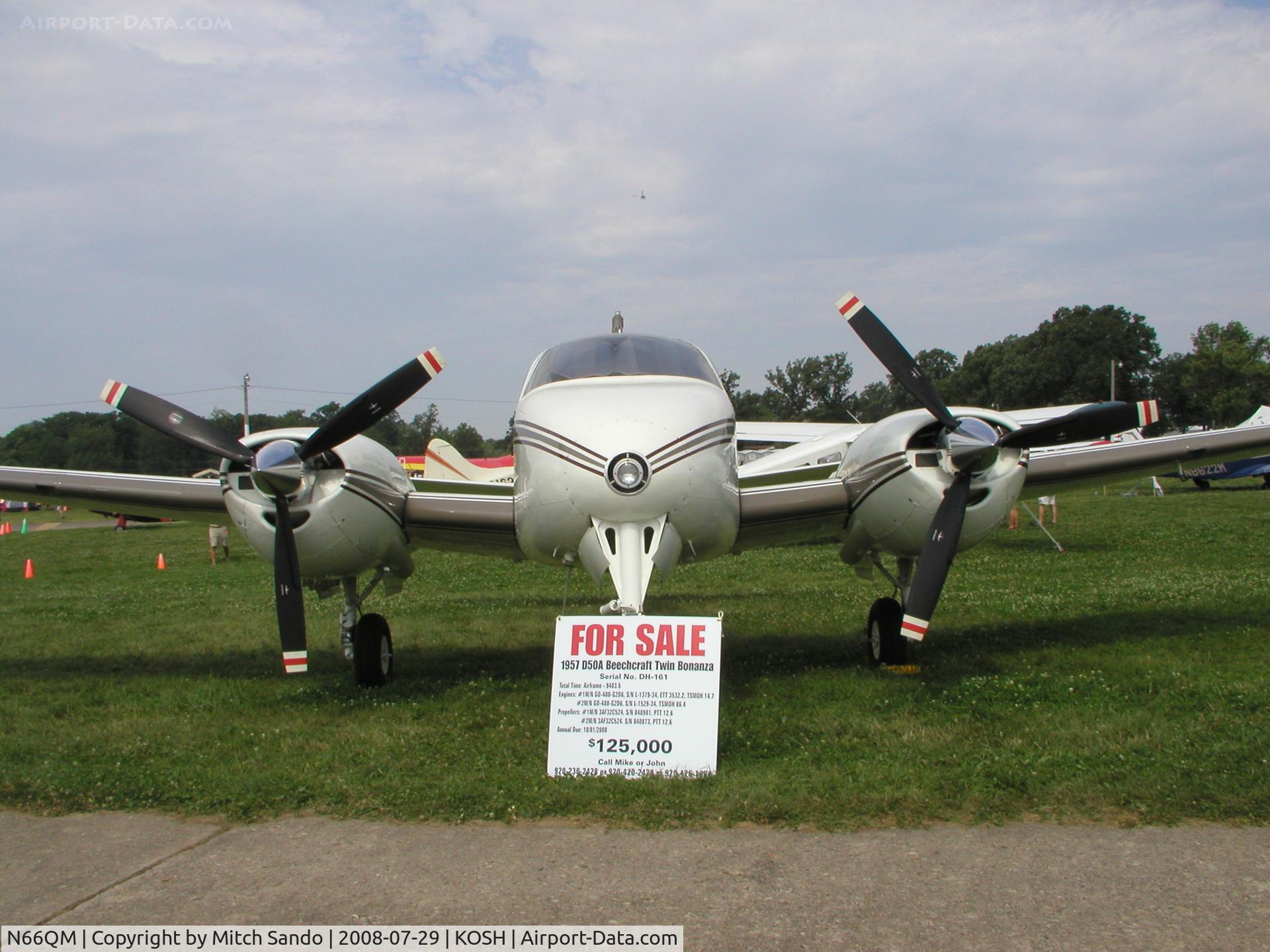 N66QM, 1957 Beech D50A Twin Bonanza C/N DH-161, EAA AirVenture 2008.