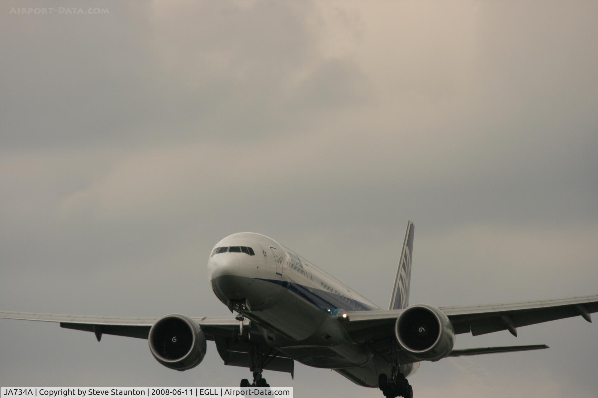 JA734A, 2006 Boeing 777-381/ER C/N 32649, Taken at London Heathrow 11th June 2008