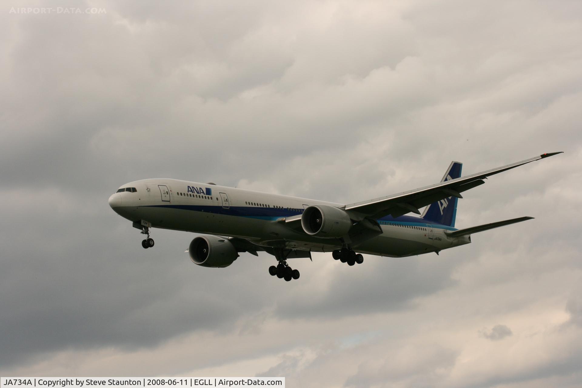 JA734A, 2006 Boeing 777-381/ER C/N 32649, Taken at London Heathrow 11th June 2008