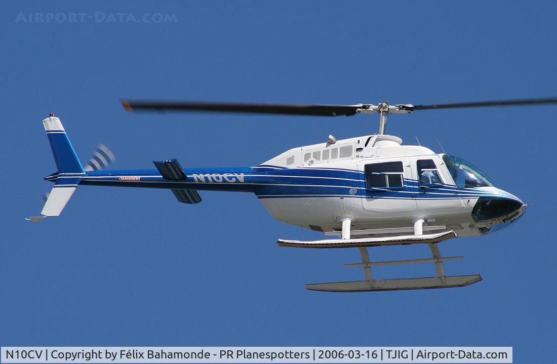 N10CV, Bell 206B JetRanger III C/N 2851, Taking off from SIG.