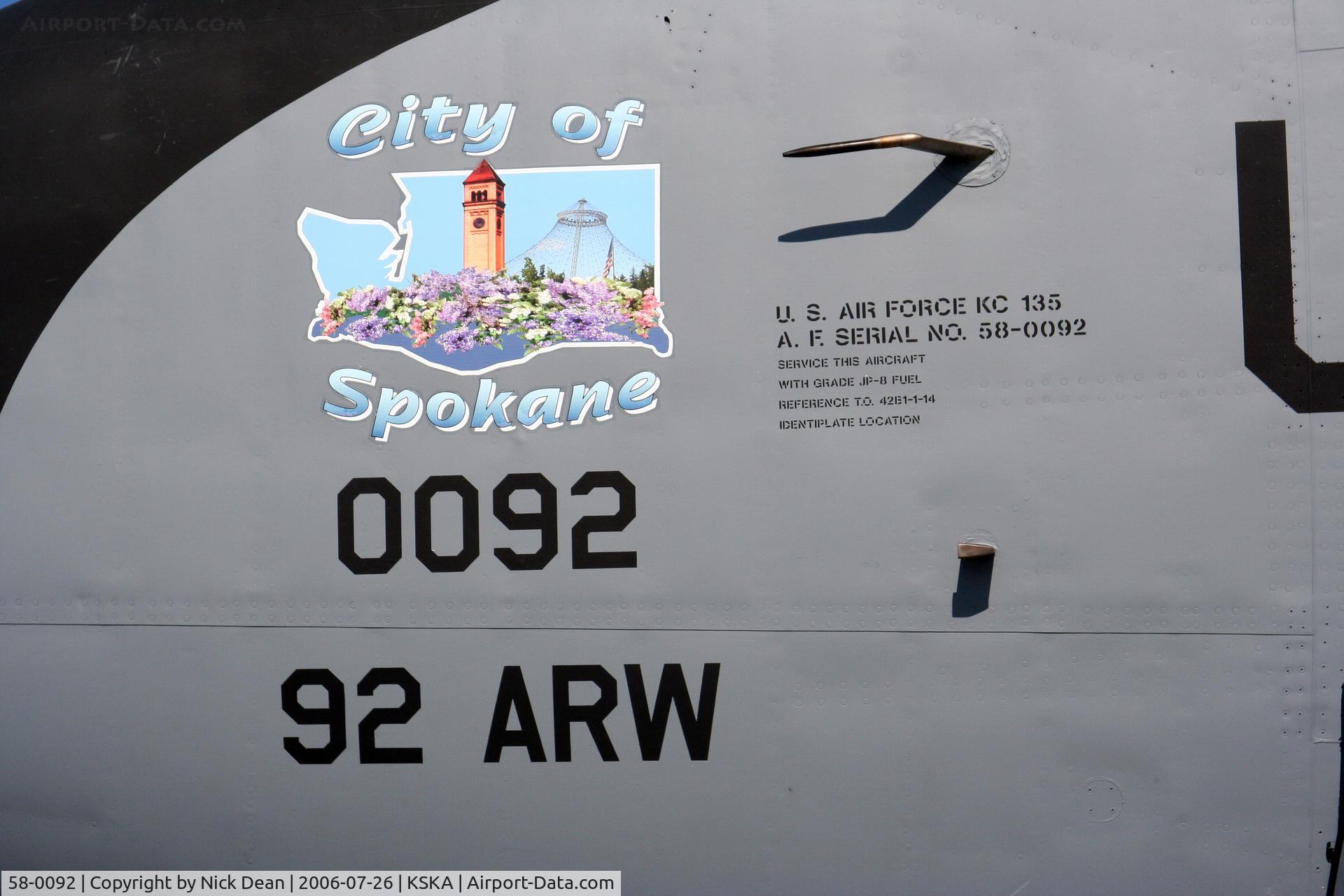 58-0092, 1958 Boeing KC-135R Stratotanker C/N 17837, Different