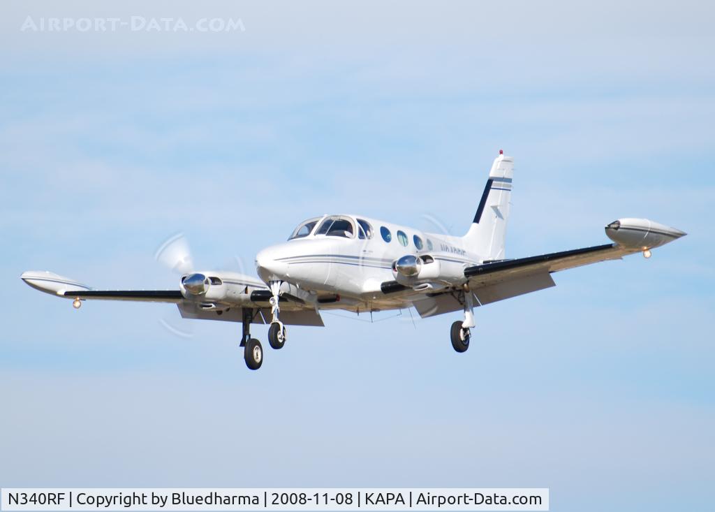 N340RF, 1976 Cessna 340A C/N 340A0212, On final approach to 17L.