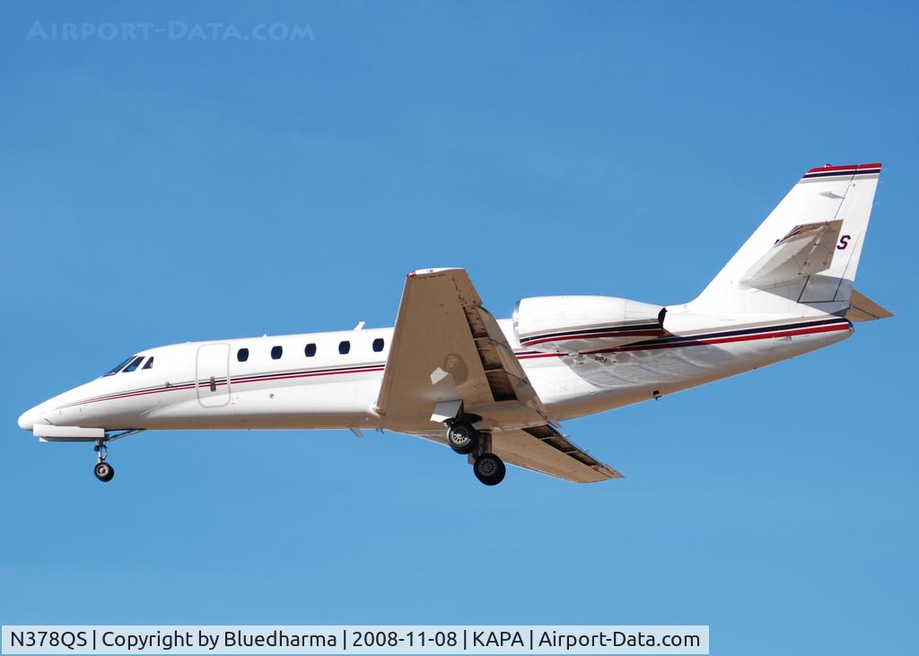 N378QS, 2006 Cessna 680 Citation Sovereign C/N 680-0103, On final approach to 17L.
