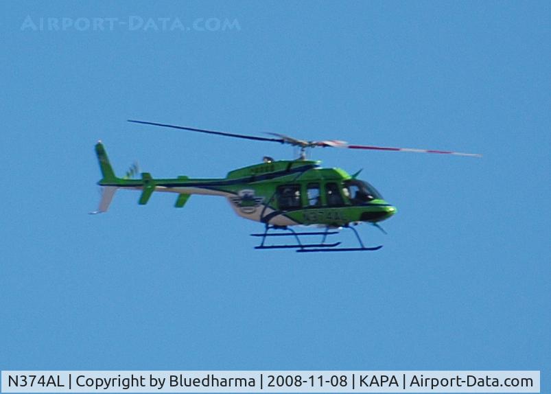N374AL, 2008 Bell 407 C/N 53819, Airlife of Denver On final approach to the airport.