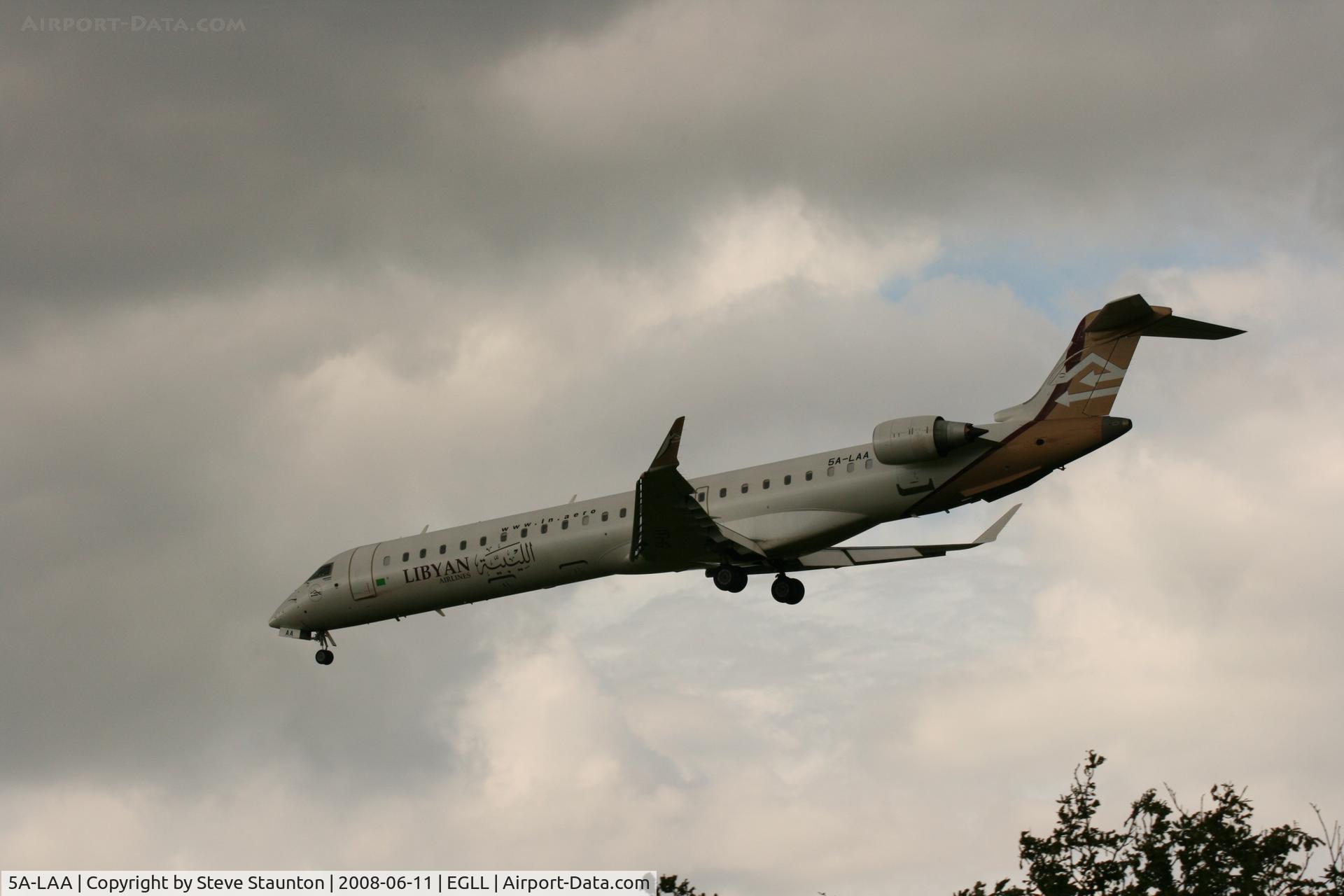5A-LAA, 2007 Bombardier CRJ-900ER (CL-600-2D24) C/N 15120, Taken at London Heathrow 11th June 2008