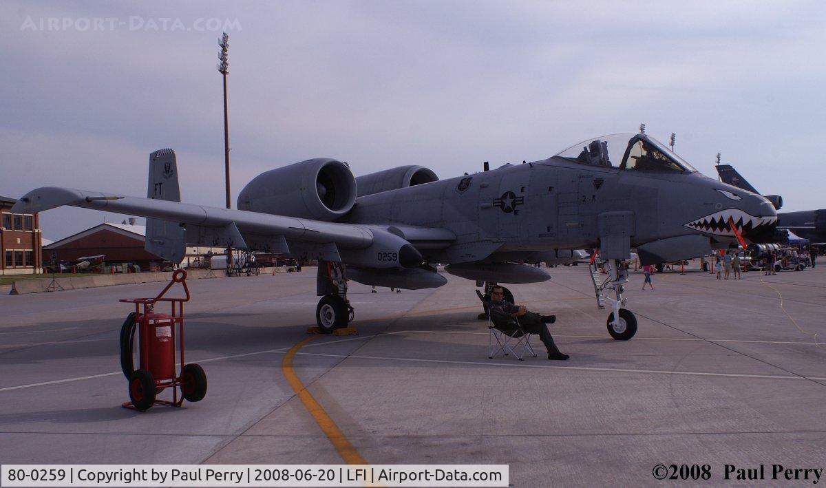 80-0259, 1980 Fairchild Republic A-10A Thunderbolt II C/N A10-0609, One of the best seats in the house
