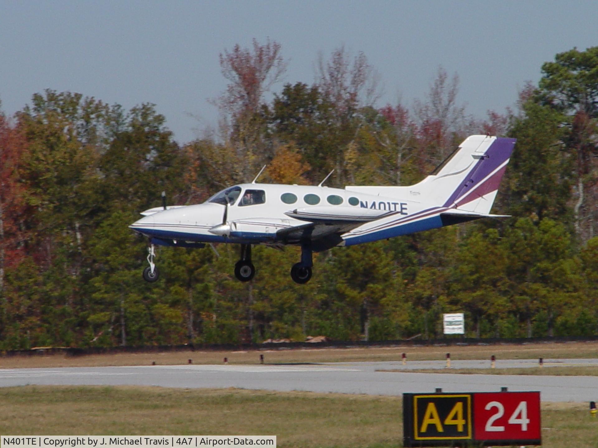 N401TE, 1968 Cessna 401 C/N 401-0180, N401TE landing at 4A7.