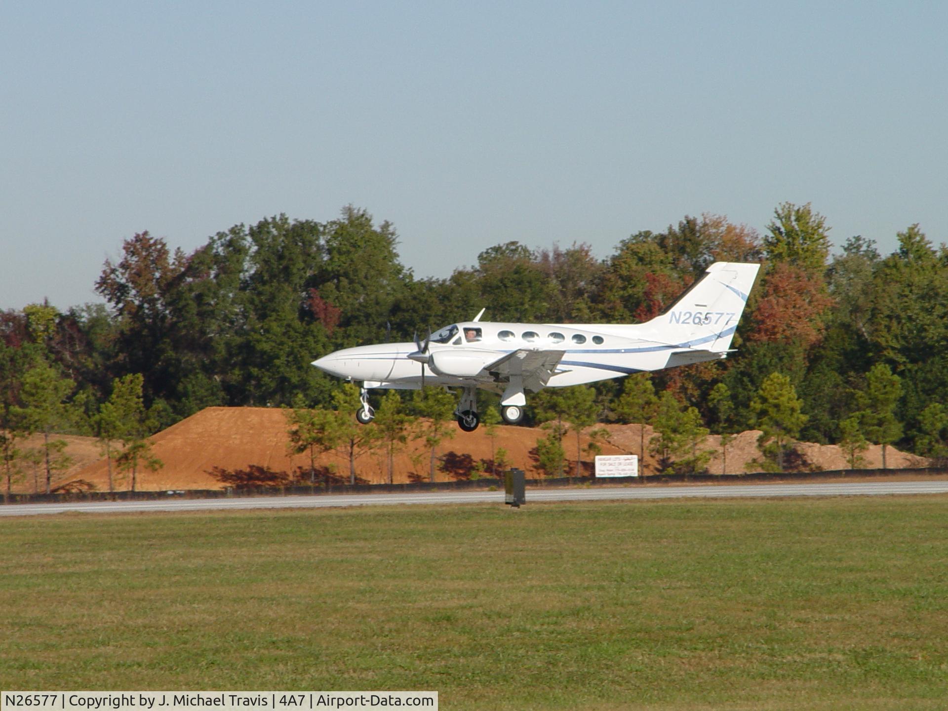 N26577, 1980 Cessna 421C Golden Eagle C/N 421C0818, N26577 landing at 4A7.
