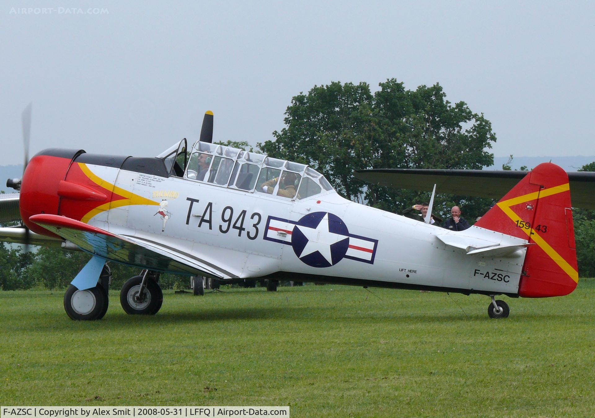 F-AZSC, North American AT-6D Texan C/N 88-15943 (41-34672), North American T-6D Texan F-AZSC painted as US Navy 15943/TA943