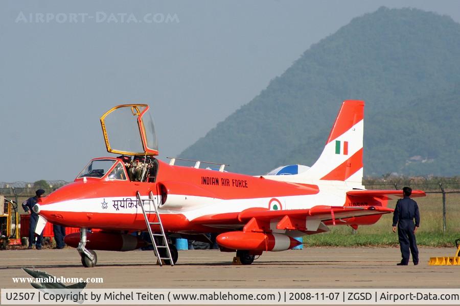 U2507, Hindustan Aeronautics HJT-16 Kiran II, Surya Kiran aerobatic team from Indian Air Force