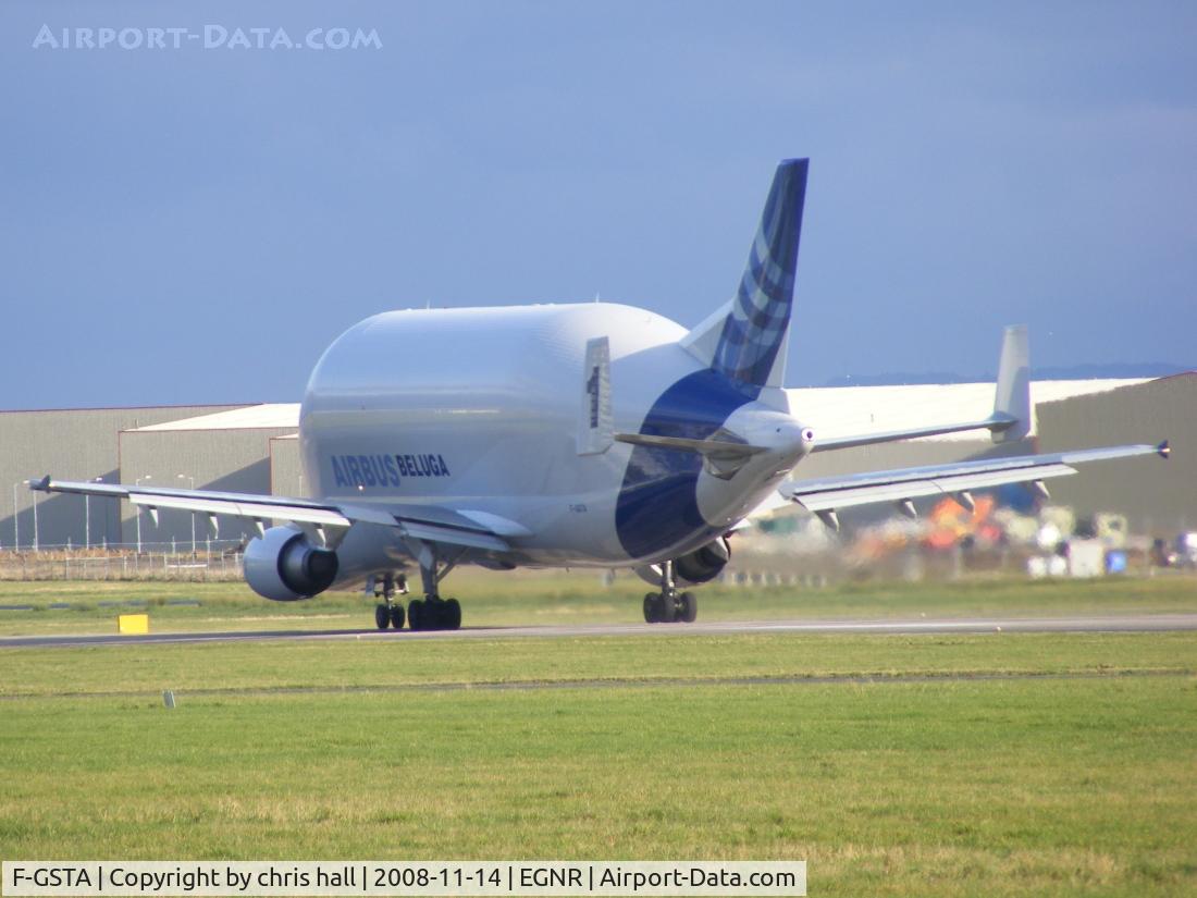 F-GSTA, 1994 Airbus A300B4-608ST Super Transporter C/N 655, departing from Hawarden