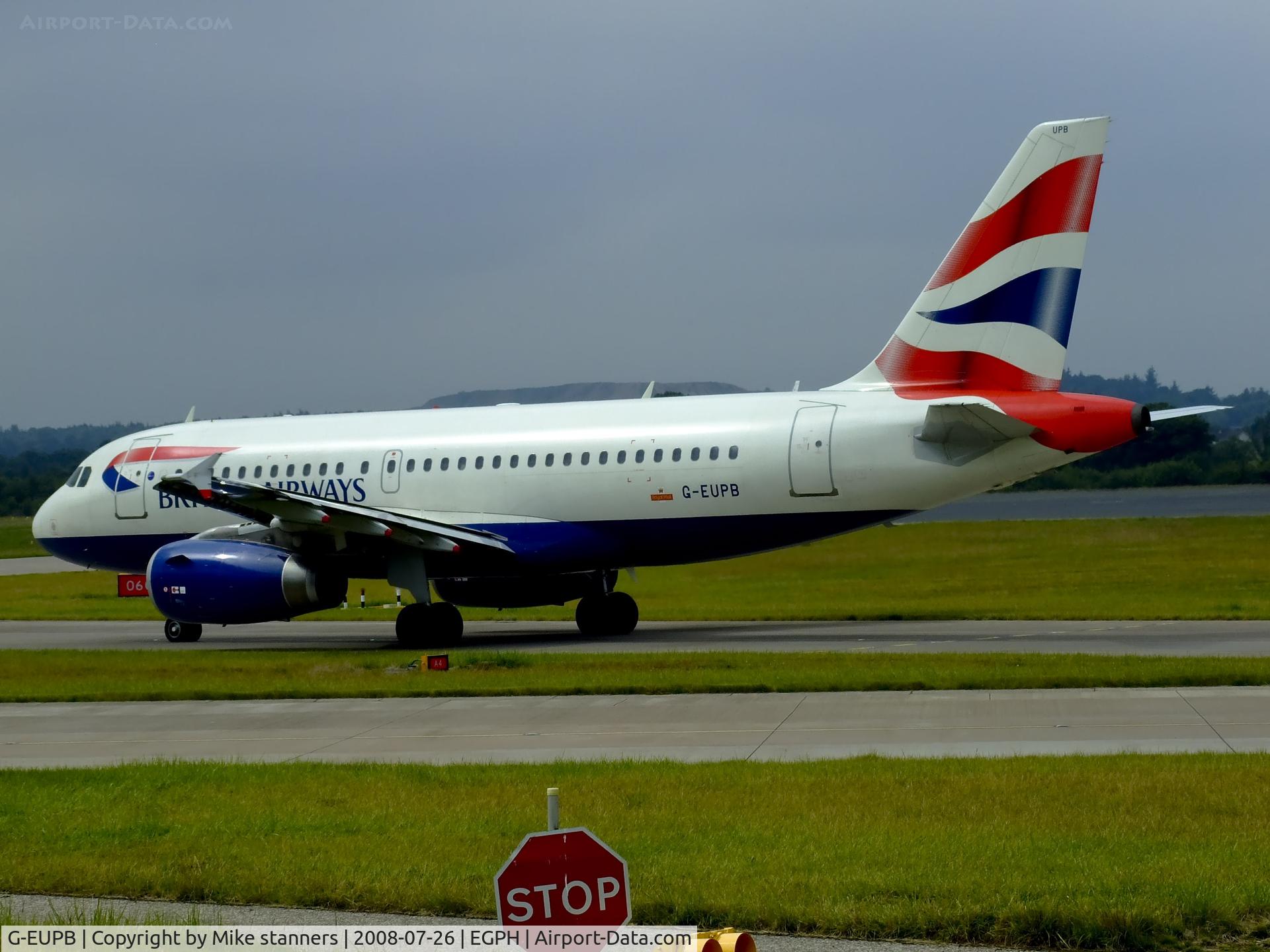 G-EUPB, 1999 Airbus A319-131 C/N 1115, G-EUPB Waiting to Enter RWY06 at EDI,on flight SHT2939