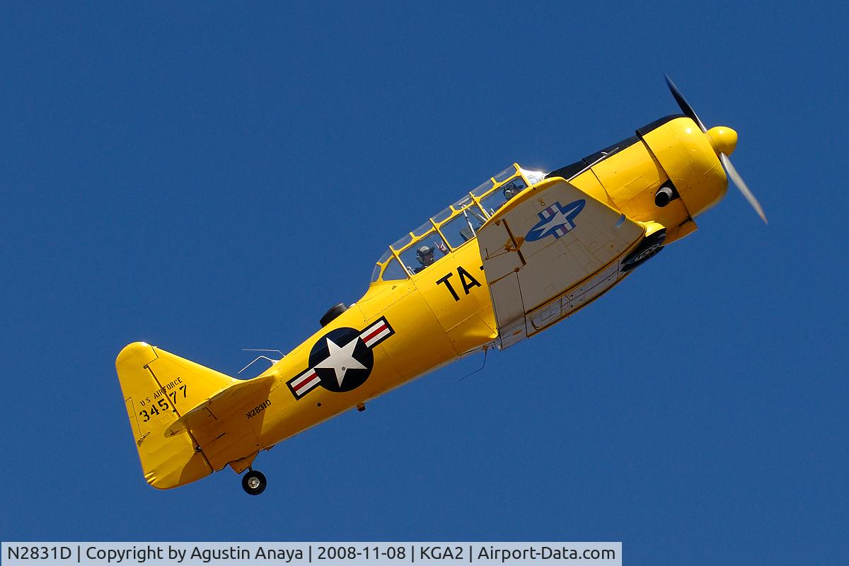 N2831D, 1941 North American T-6G Texan C/N 197-73, Special dedication pass at the veterans day Fly-in at the Peachstate Aerodrome in Williamson, GA.