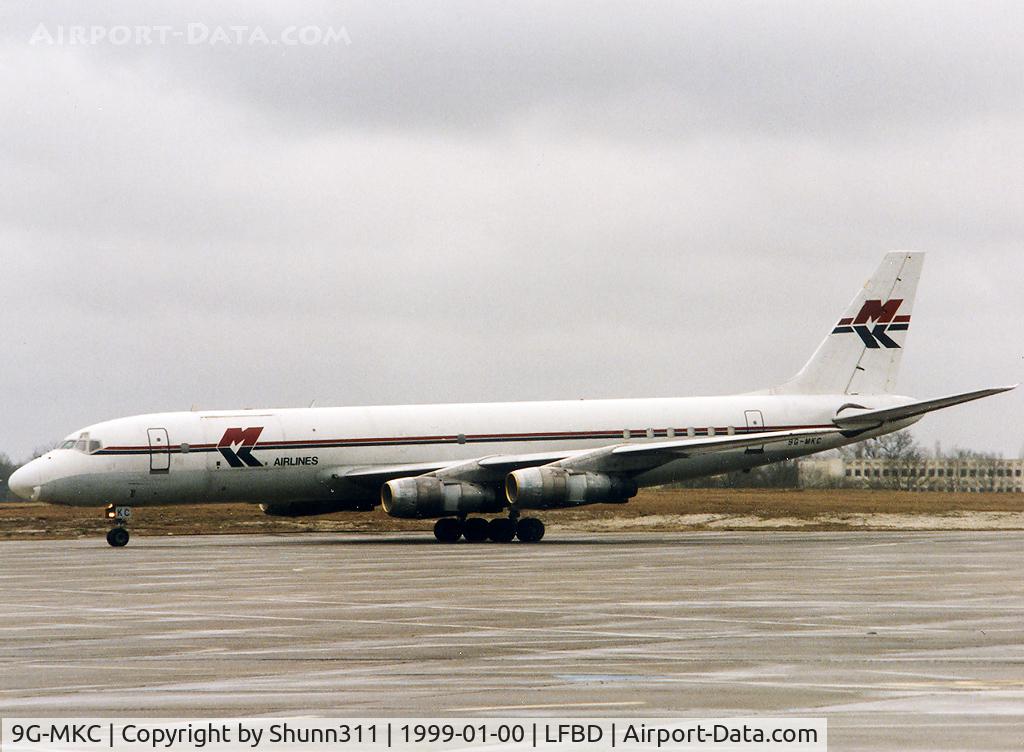9G-MKC, 1964 Douglas DC-8-55F C/N 45692, Arriving at the Cargo area...