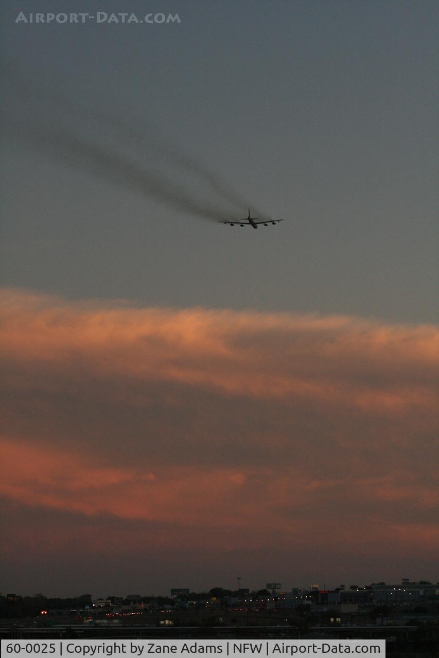 60-0025, 1960 Boeing B-52H Stratofortress C/N 464390, Departing NASJRB Fort Worth at dusk.