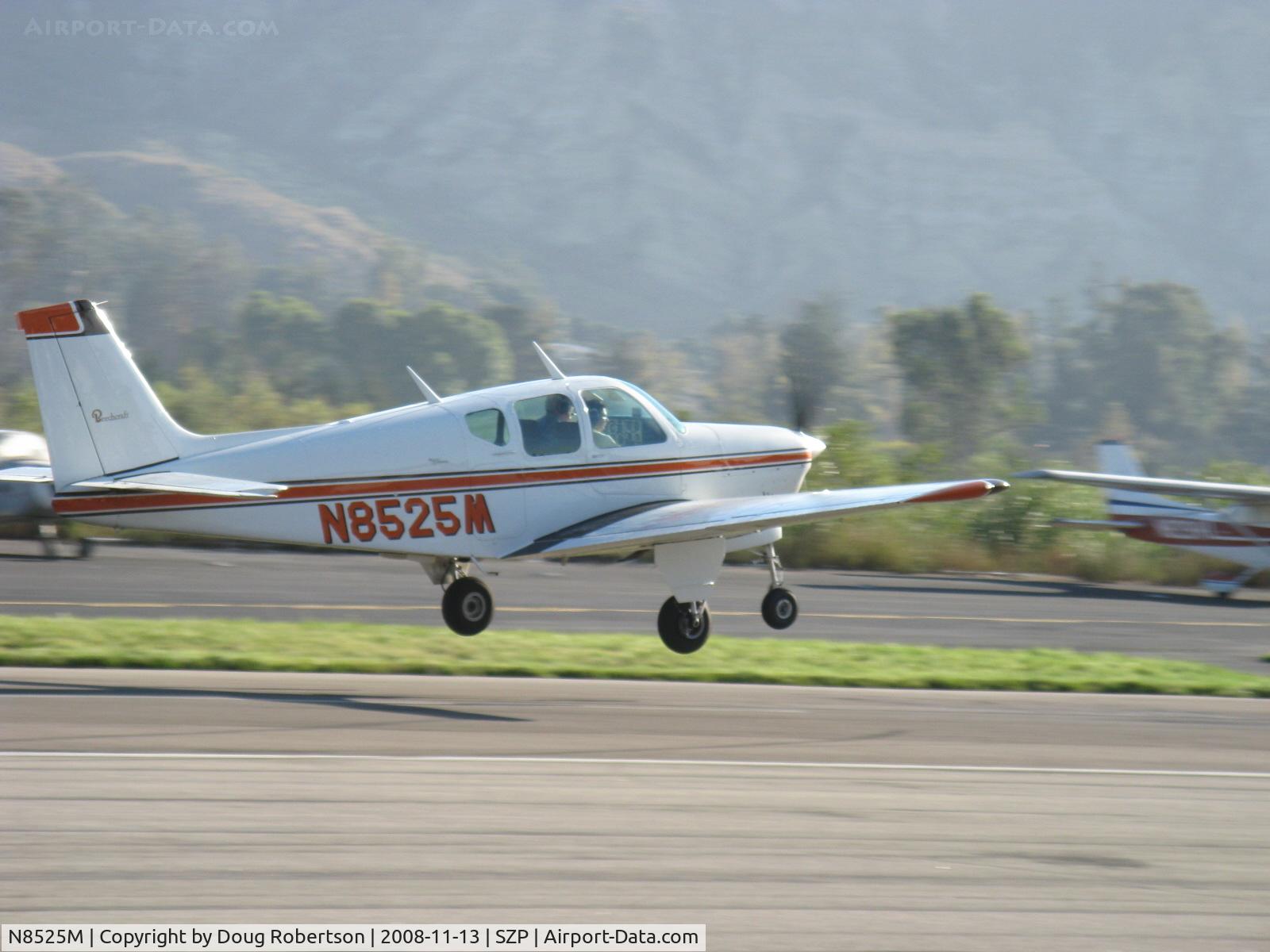 N8525M, 1963 Beech 35-B33 Debonair C/N CD-631, 1963 Beech 35 B33 DEBONAIR, Continental IO-470-J 225 Hp, takeoff climb Rwy 22