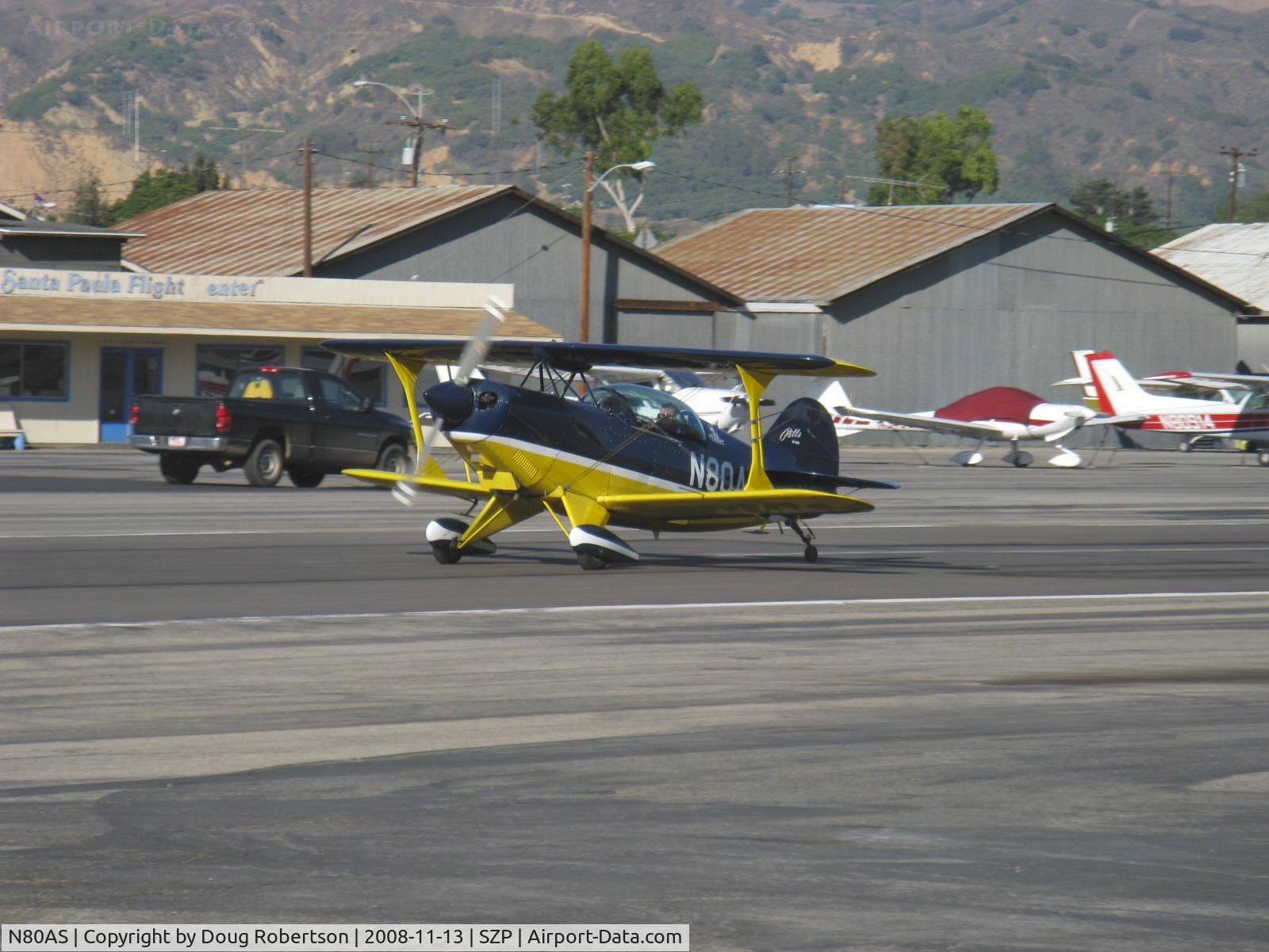 N80AS, 1992 Pitts S-2B Special C/N 5244, 1992 Pitts Aerobatics PITTS S-2B, Lycoming AEIO-540, landing Rwy 22
