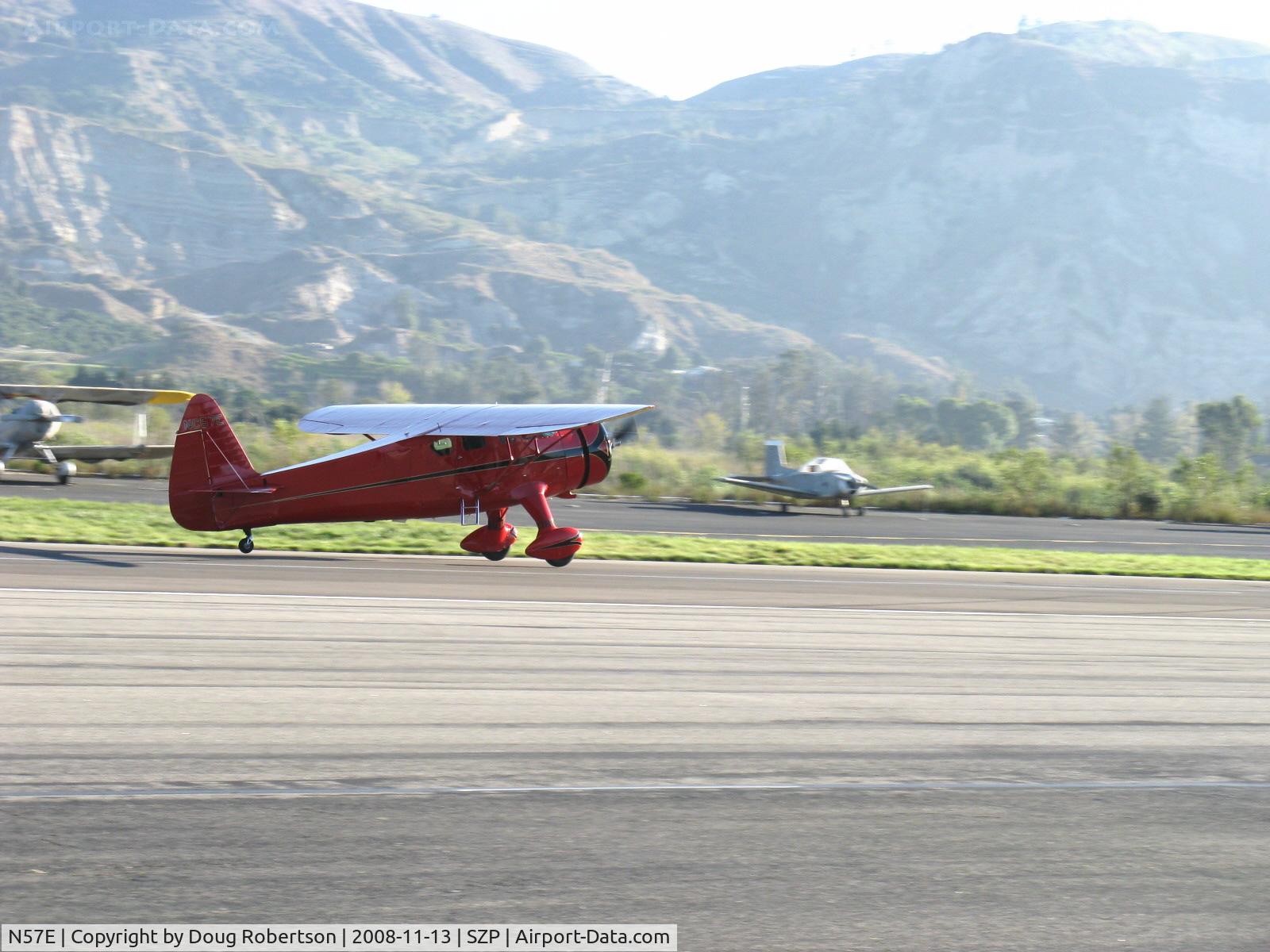 N57E, 1929 Howard Aircraft DGA-11 C/N 88, 1937 Howard DGA-11 CUSTOM, P&W R-985-N Wasp Jr. 450 Hp, landing roll Rwy 22