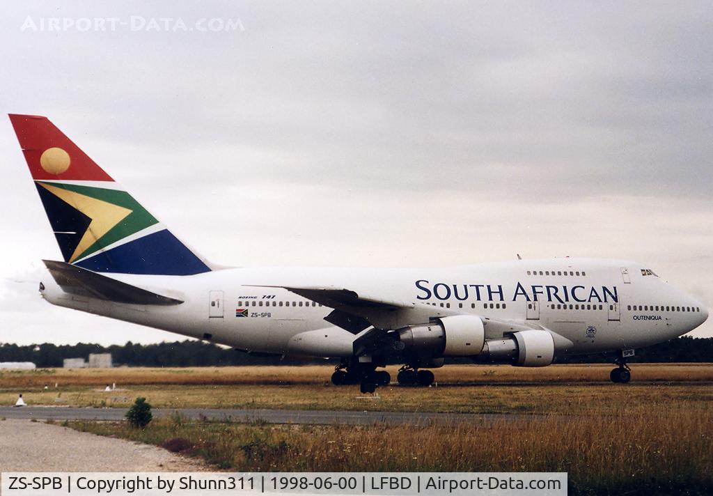 ZS-SPB, 1976 Boeing 747SP-44 C/N 21133, Arriving from Johannesburg for the first football game on the French World Cup 1998 at LFBD