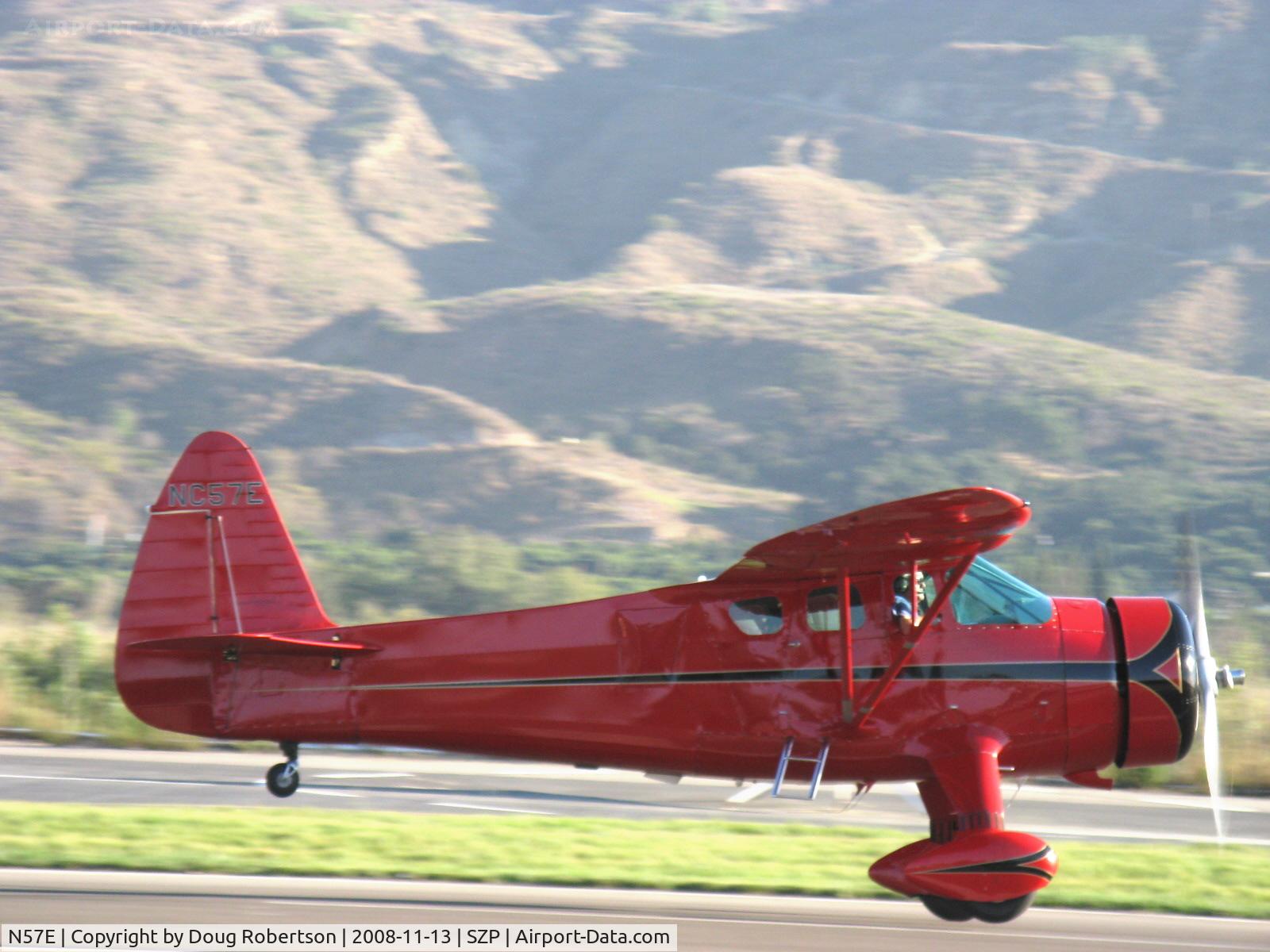 N57E, 1929 Howard Aircraft DGA-11 C/N 88, 1937 Howard DGA-11 CUSTOM, P&W R-985-N Wasp Jr. 450 Hp, takeoff roll Rwy 22 to SBP for lunch.