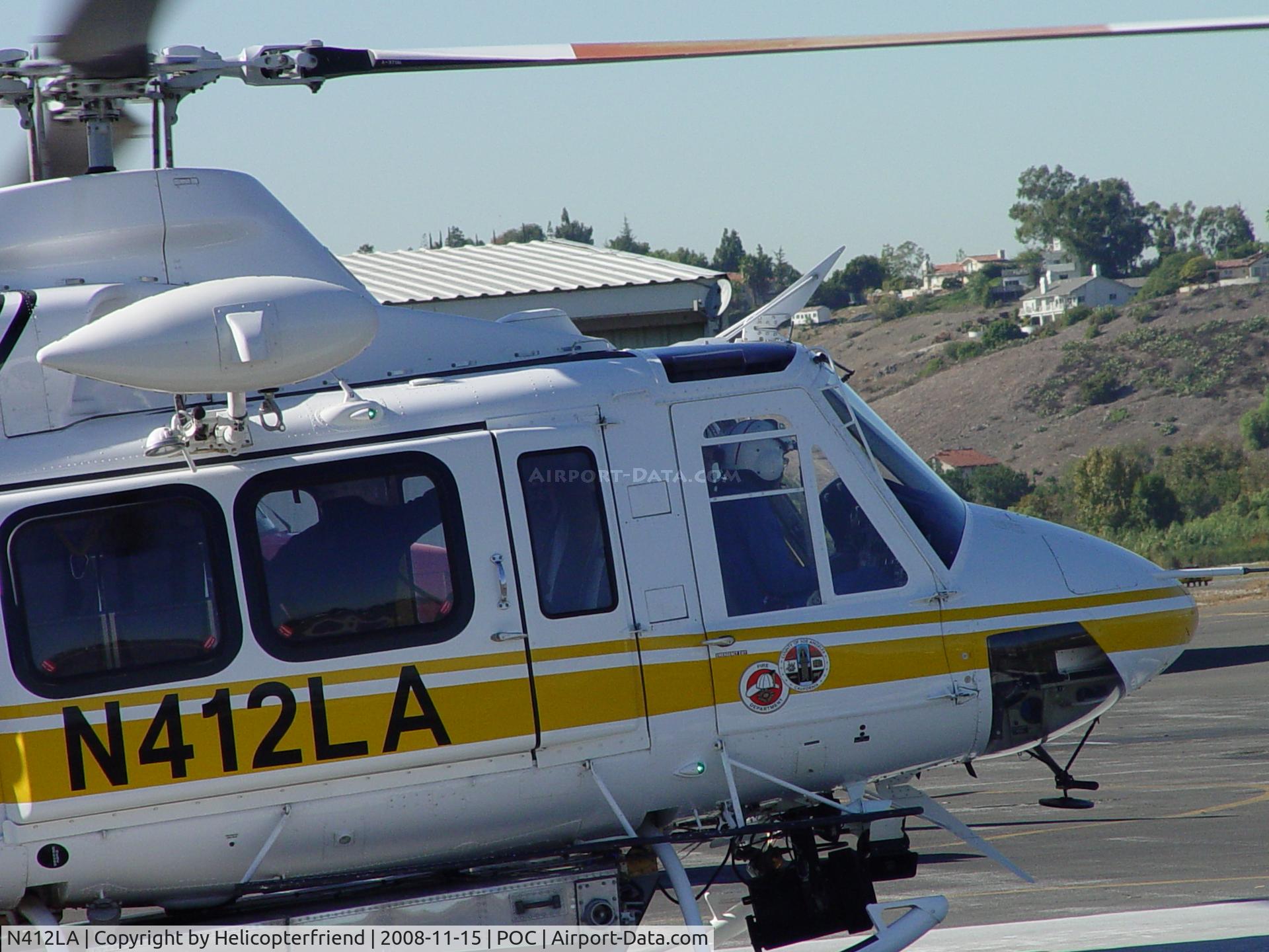 N412LA, 2005 Bell 412EP C/N 36392, Preparing to go assist with fires in Chino Hills