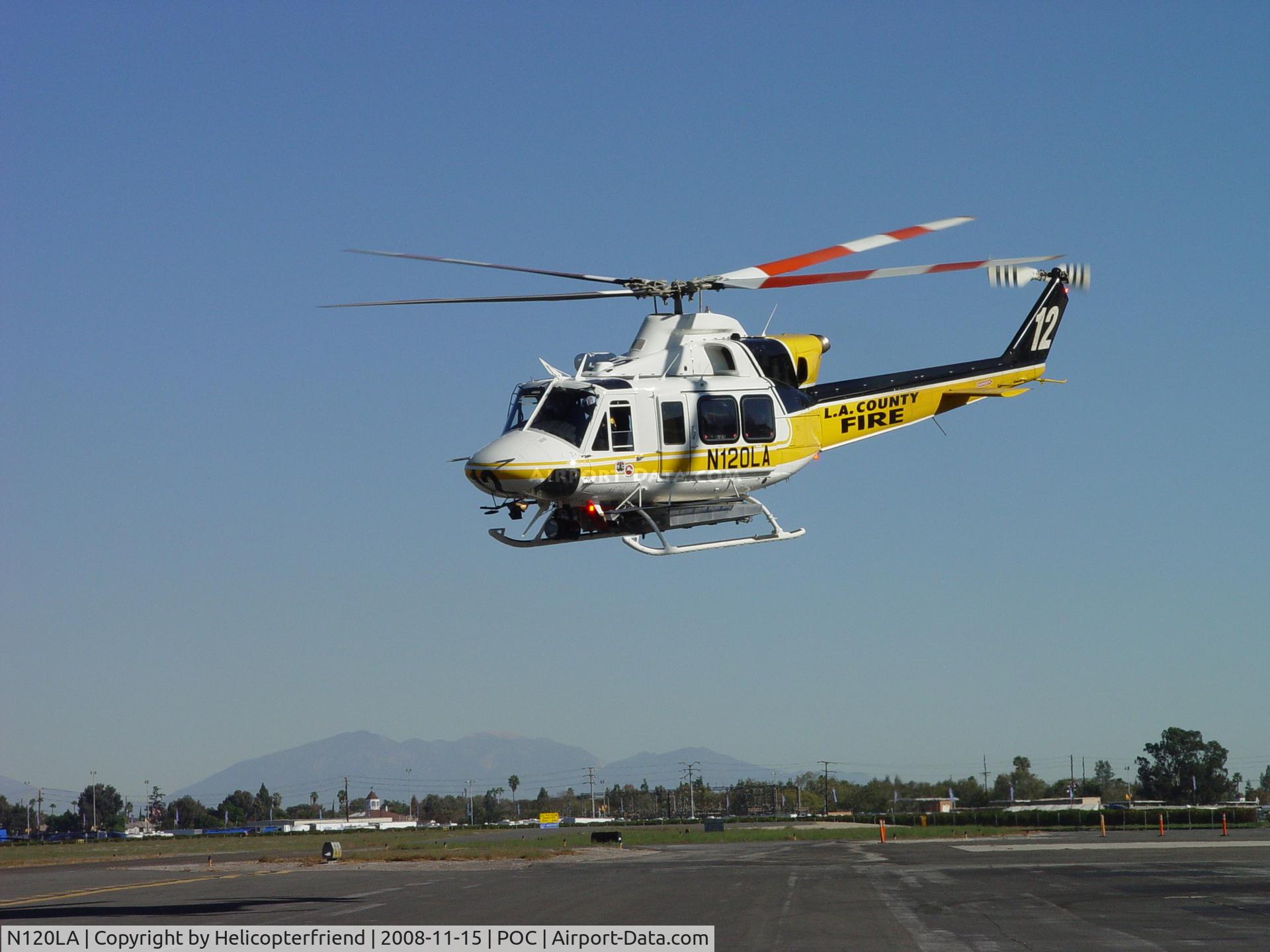 N120LA, 2007 Bell 412EP C/N 36455, Turning westbound for departure