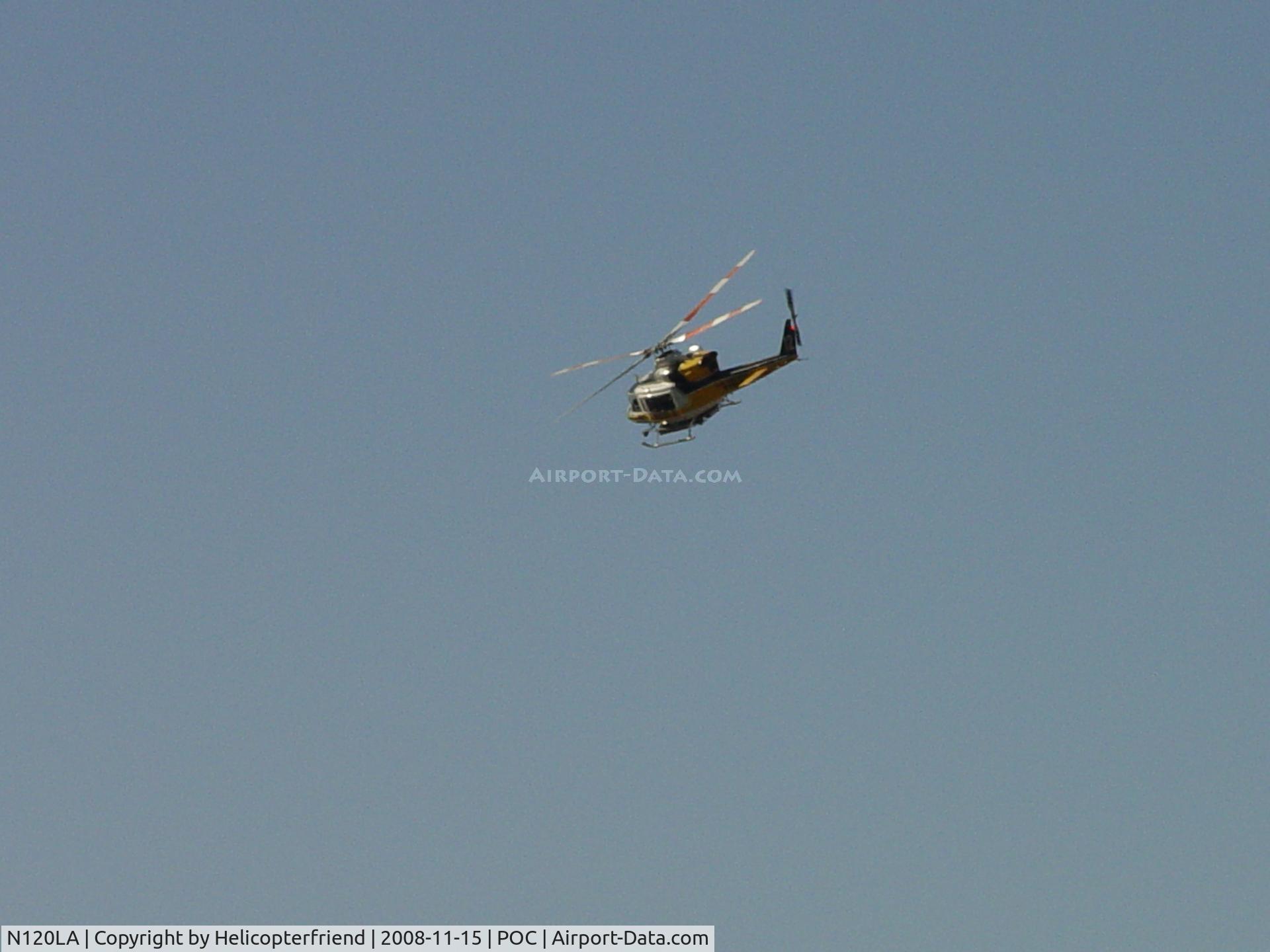 N120LA, 2007 Bell 412EP C/N 36455, Turning southbound towards Chino Hills fire