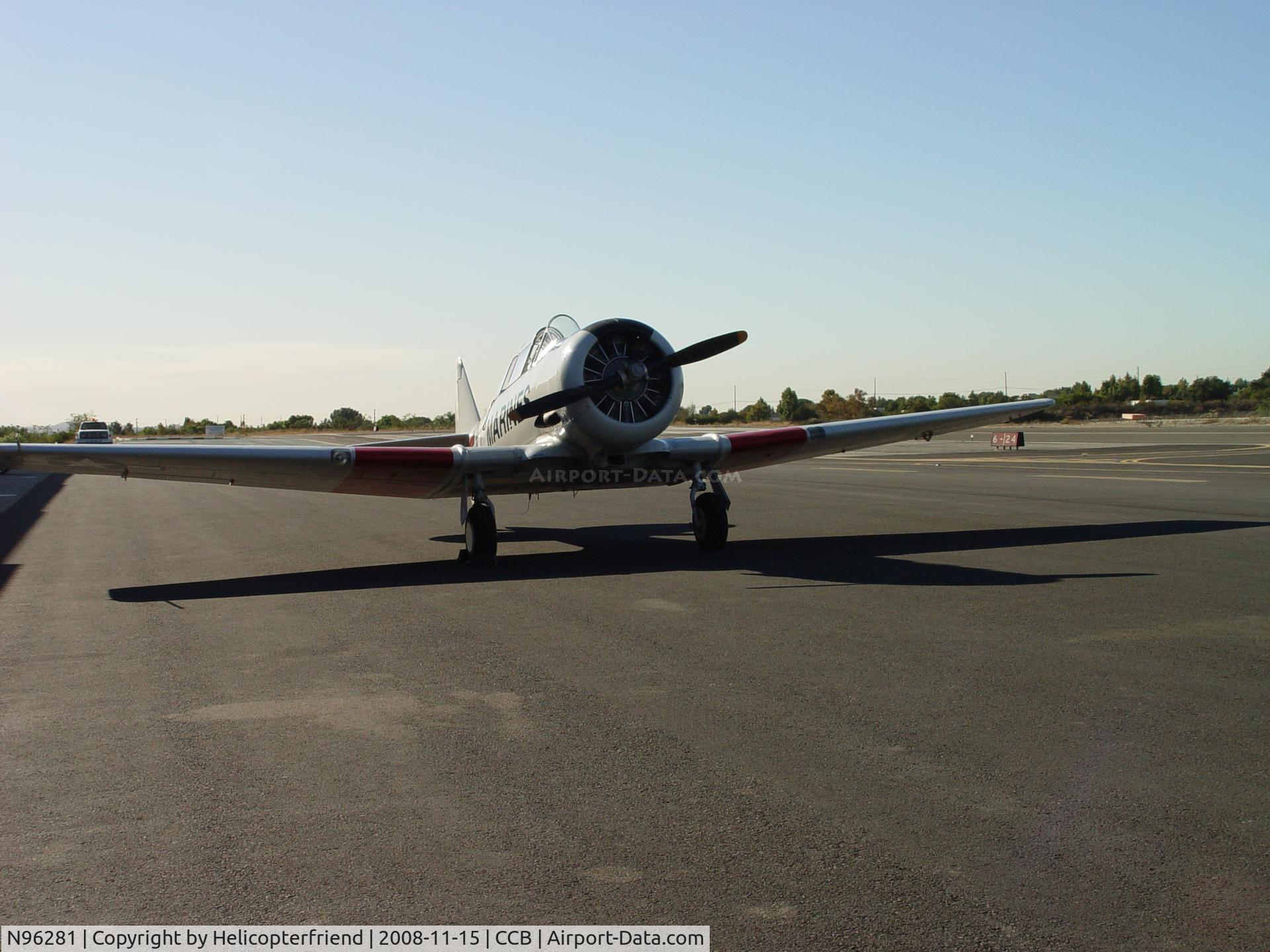 N96281, 1976 North American AT-6C Harvard IIA C/N 3832, Resting with sun at her back