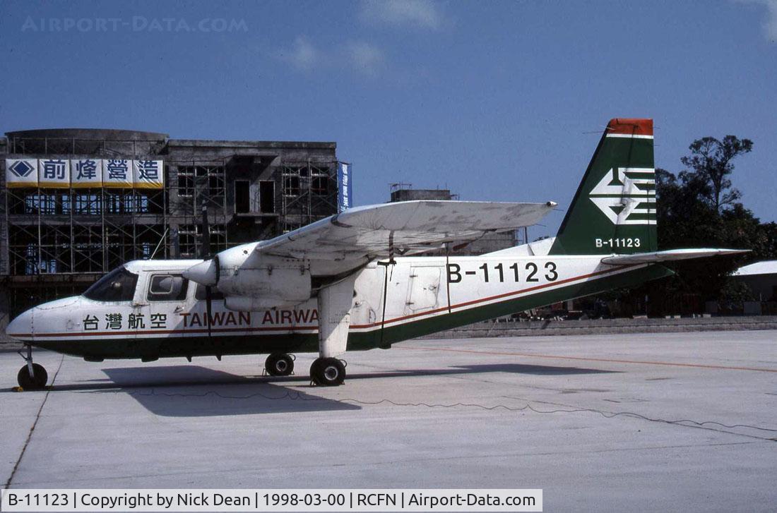 B-11123, 1986 Pilatus Britten-Norman BN-2A-26 Islander C/N 2032, Landed got of the plane cameras in hand and had our way with the Islanders finally the airport manager showed to find out what we were doing he then escorted us to shoot the rest of the ramp got straight back on the out bound flight to the next drome