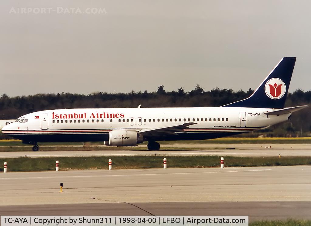 TC-AYA, 1990 Boeing 737-4Y0/SF C/N 24683, Ready for departure rwy 14L