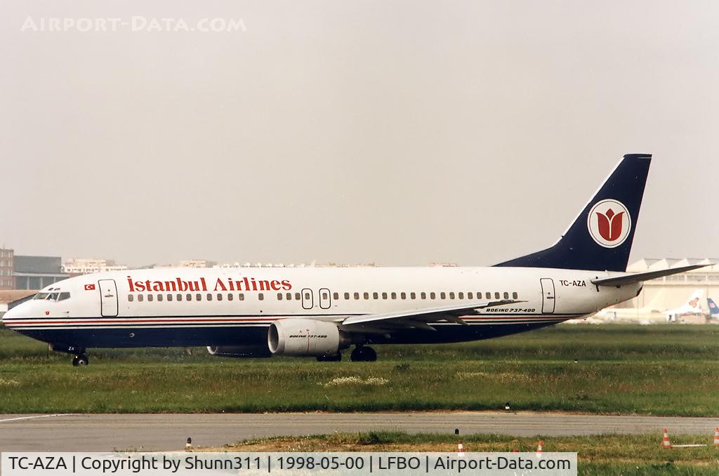 TC-AZA, 1990 Boeing 737-4Y0F C/N 24691, Rolling holding point rwy 32R for departure...