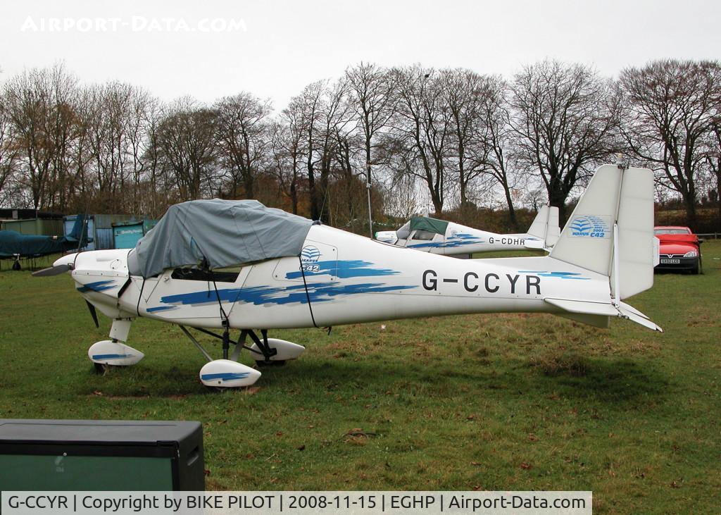 G-CCYR, 2004 Comco Ikarus C42 FB80 C/N 0408-6612, LOCAL TRAINING A/C SANS WINGS AS IS G-CDHR BEHIND