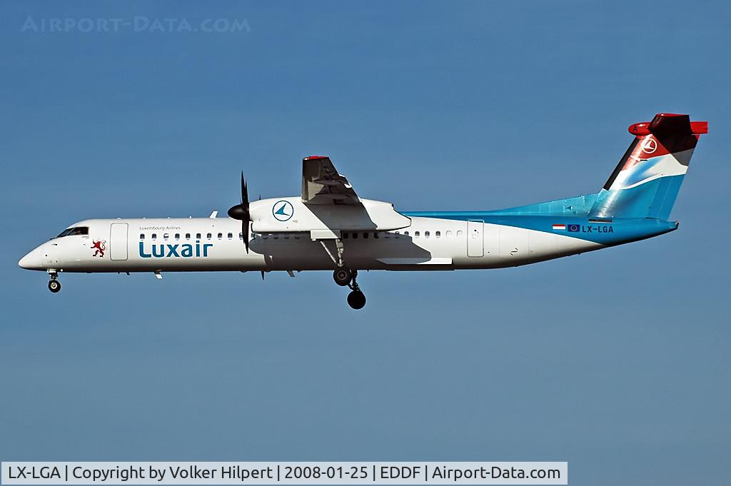 LX-LGA, 2007 De Havilland Canada DHC-8-402Q Dash 8 C/N 4159, new Luxair colours