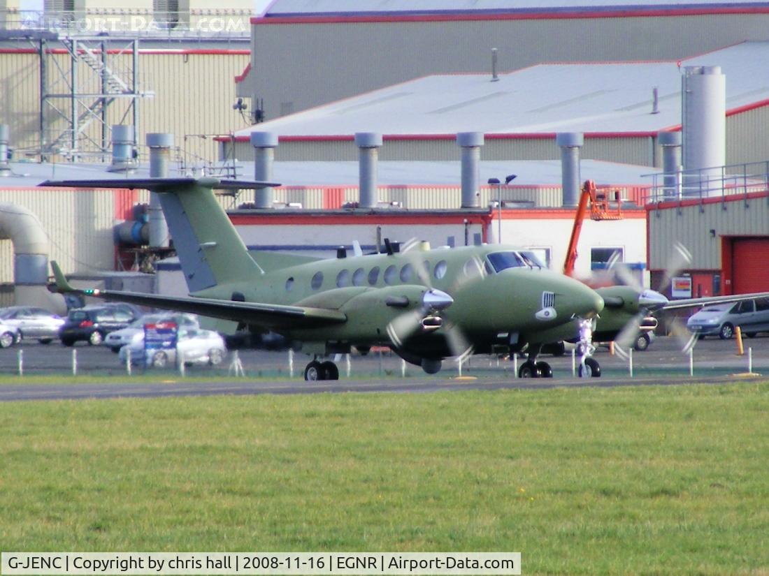 G-JENC, 2007 Beechcraft Shadow R.Mk1 (350CER) Super King Air C/N FM-14, Super King Air bound for the Army Air Corps. It will become ZZ416 following the completion of alterations being carried out by Beechcraft at Hawarden